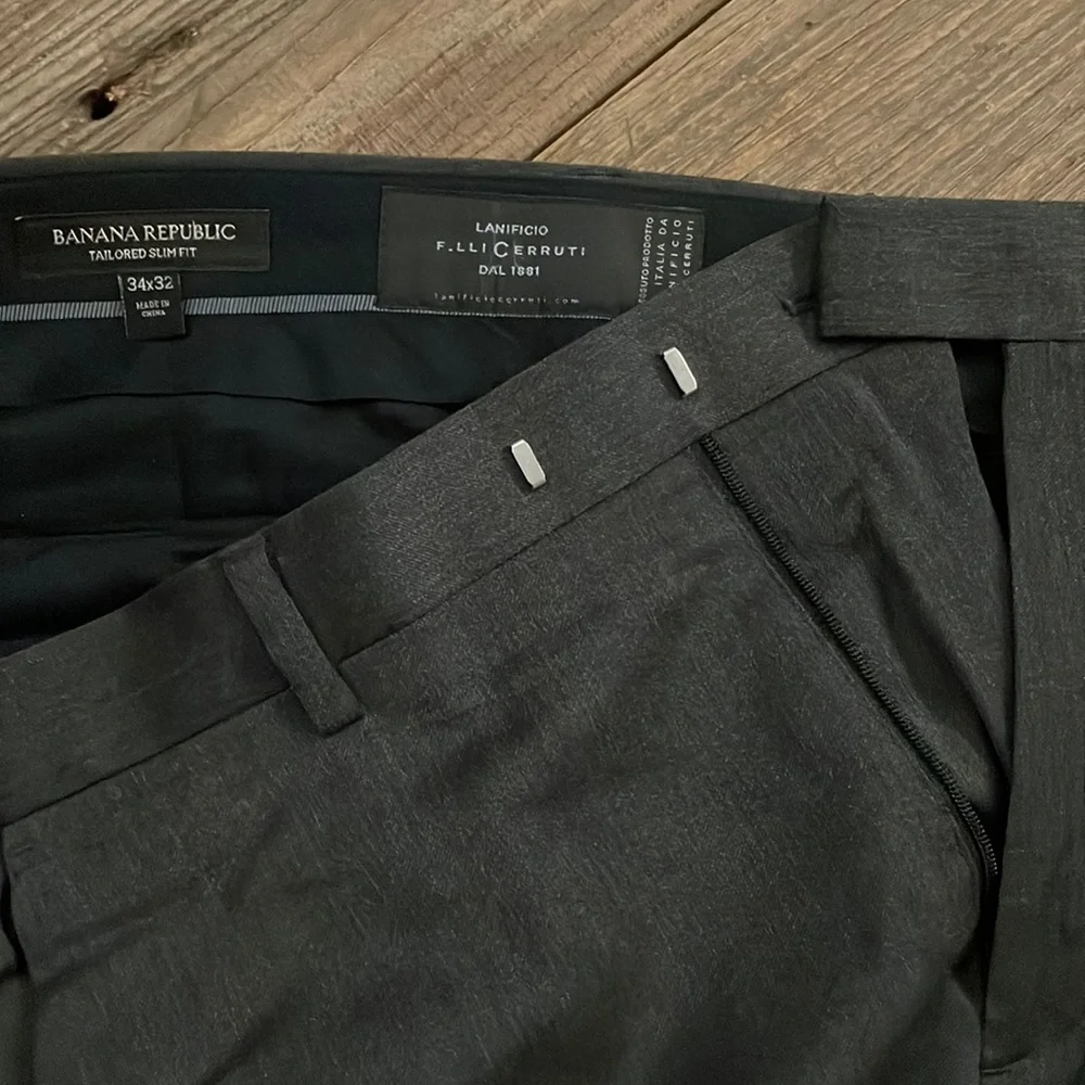 Dark grey dress slacks. Tailored slim fit, waist 34, inseam 32 - Picture 1 of 3
